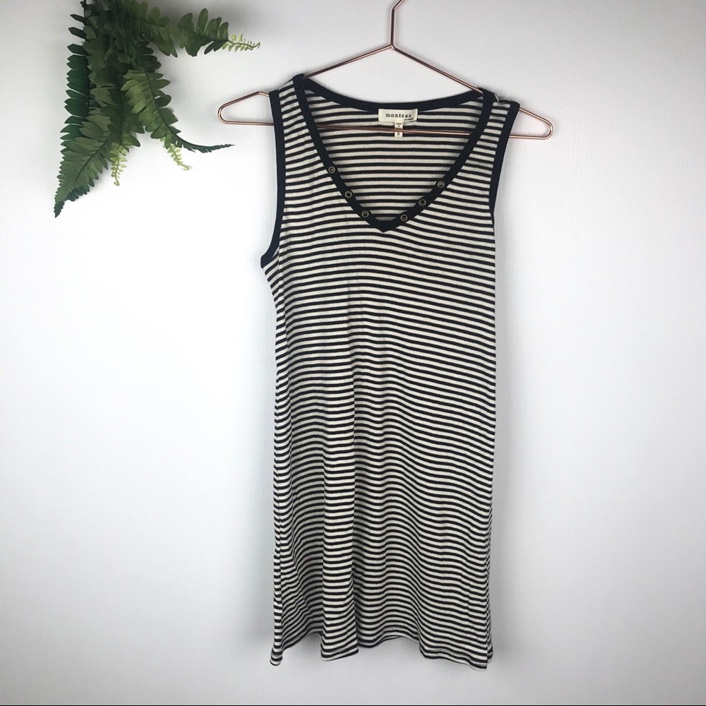 Monteau Black and White Stripes Dress